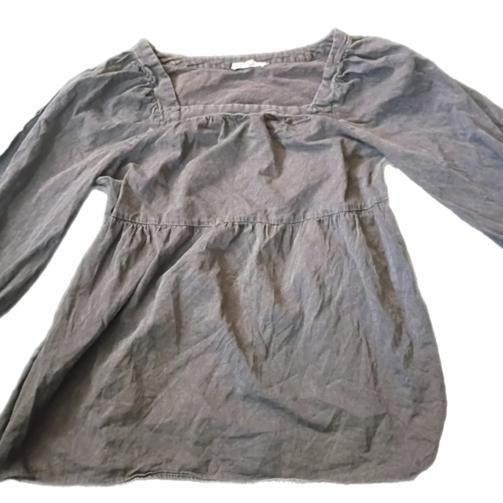 The June & Hudson Women's Square Neck babydoll peasant pullover blouse top M